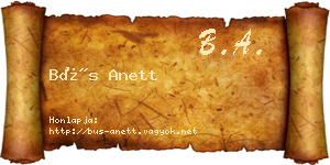 Bús Anett névjegykártya