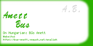 anett bus business card