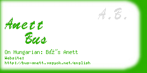 anett bus business card